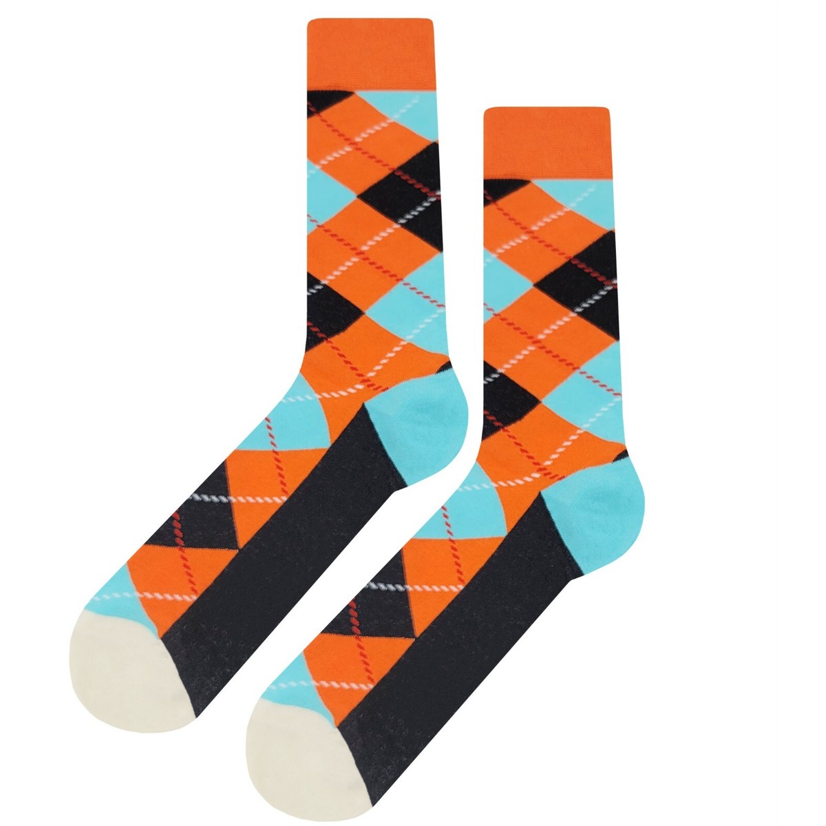 mens orange argyle dress socks NWT Orange Sprint Argyle Dress Socks Novelty Men 8-12 Crazy Fun Sockfly