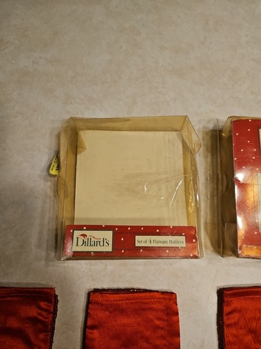 Set of 8 - Dillards Christmas Stocking Cutlery Holders Table Beaded Decoration - Picture 5 of 11