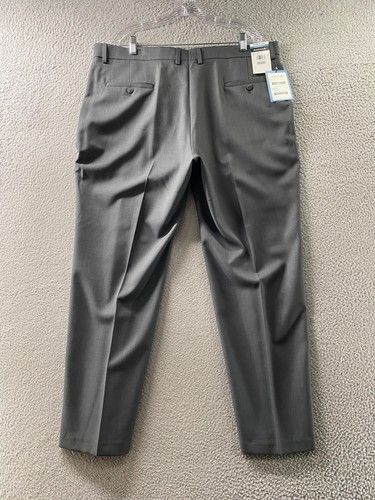 Haggar Dress Pants Mens 40 Gray Travel Suit Performance Tailored Fit 40x30 NEW - Picture 7 of 11