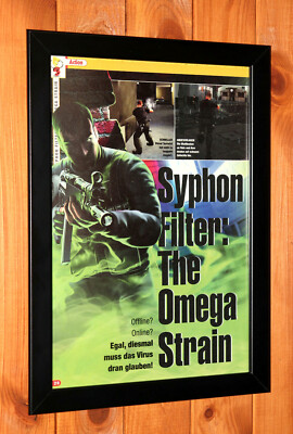 Syphon Filter The Omega Strain PS2 Rare Werbeblatt Gerahmt Poster / Ad Framed 