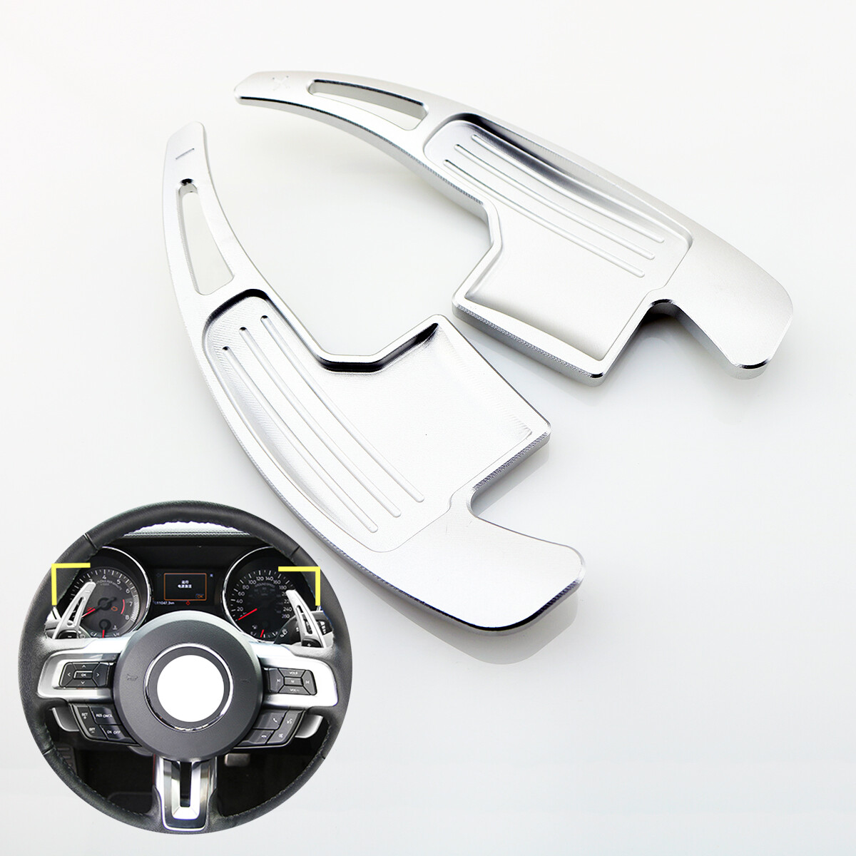 Alloy Shifter Lever Paddle Steering Wheel Extension For Ford Mustang 2015-2023