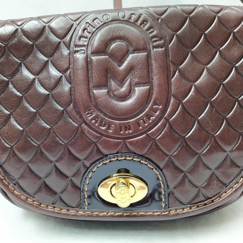 Marino Orlandi Brown Leather Turnlock Flap Closure Crossbody Bag - Picture 7 of 19