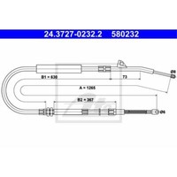 ATE Handbremsseil Bremsseil Hinten Links FüR BMW 7Er E38 24.3727-0232.2