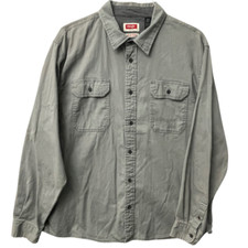 Wrangler Flex for Comfort Shirt Men s XL Button Up Gray Stretch Casual Workwear