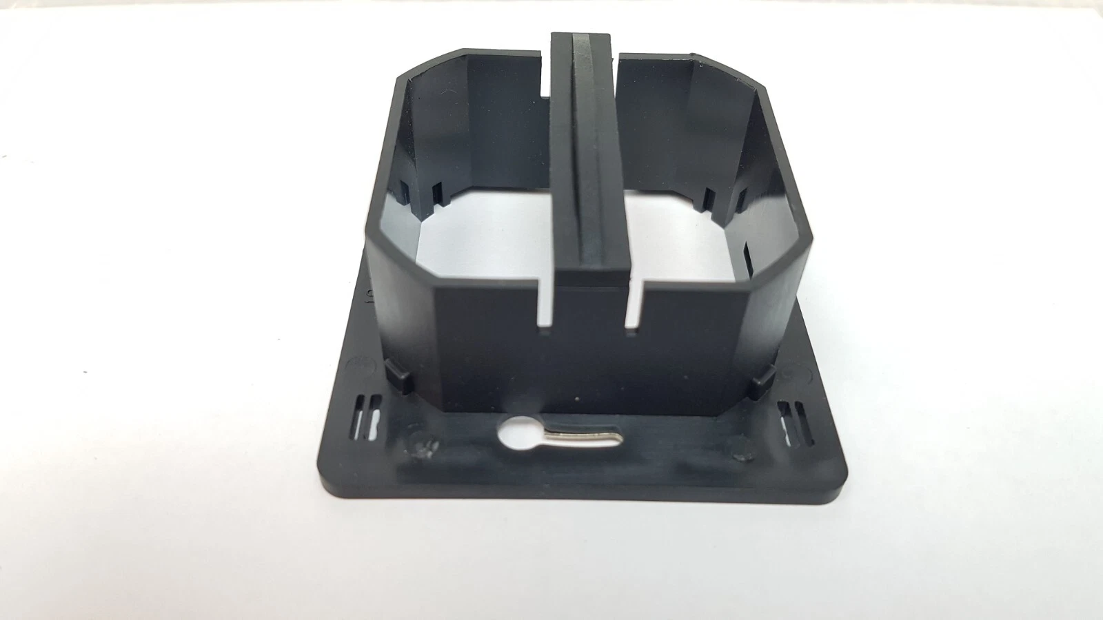 Side view of the DTDIR03-W mounting frame showing the flush-box collar