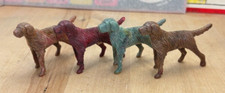 Lot 4 Empire Hard Plastic Havatoy Playset Irish Setter Dogs, Marbled Multi Color