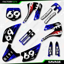 Blue Savage Racing Graphics Kit fits Kx100 05-13 Plates Kx 100 2005-2013