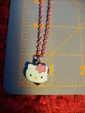 Vintage Sanrio Hello Kitty Charm Necklace With Lil Sis Heart Charm On Pink Chain
