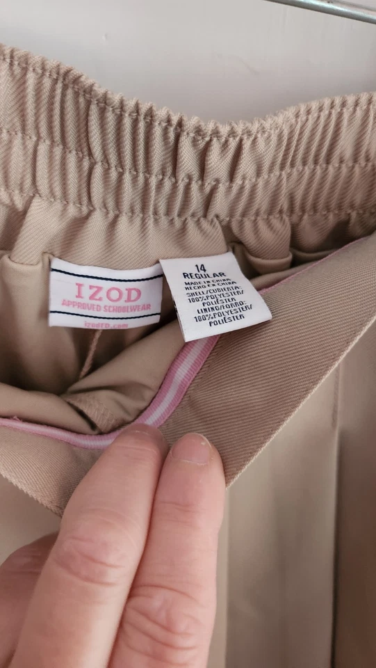 Новый с Ярлыками IZOD размер 14 обычный молодежи юбка школьная форма желтовато-коричневый тянуть на  - Изображение 2 из 4