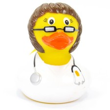 Female Doctor Brown First Responder Rubber Duck