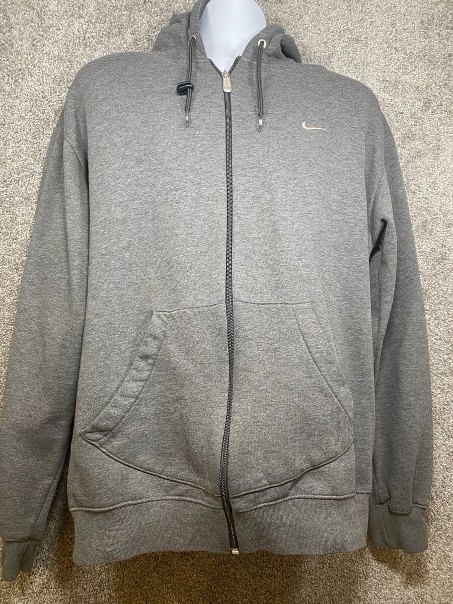 VINTAGE Y2K Nike Jacket Mens XL Gray Full Zip Hoodie Fleece VINTAGE Y2K Nike Jacket Mens XL Gray Full Zip Hoodie Fleece