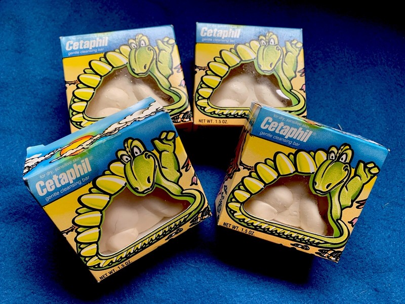 4 Dinosaur SOAPS - Cetaphil - Gentle-  Kids - 1.5 oz Bar - 4 Boxes -Rare Samples