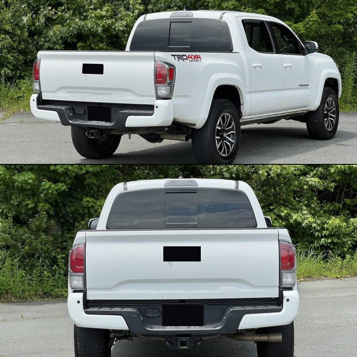 040 Super White Rear Bumper End Caps W/ Sensor Hole For 2016-2023