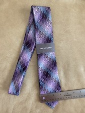 VAN HEUSEN NECK TIE PURPLE AQUA 3.25" WIDTH NWT 57"