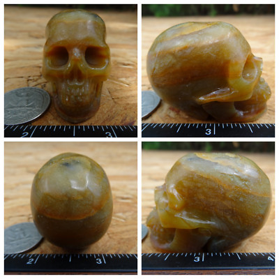 2.02'' Unknown Stone Skull Hand Carved Realistic 3.2oz 92.1g Crystal Healing