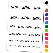 Swimming Swimmer Freestyle Stroke Front Crawl Temporary Tattoo Set
