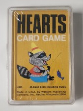 Vtg Kids Hearts Card Game Whitman  Made in USA Raccoon Plastic Sealed New!      