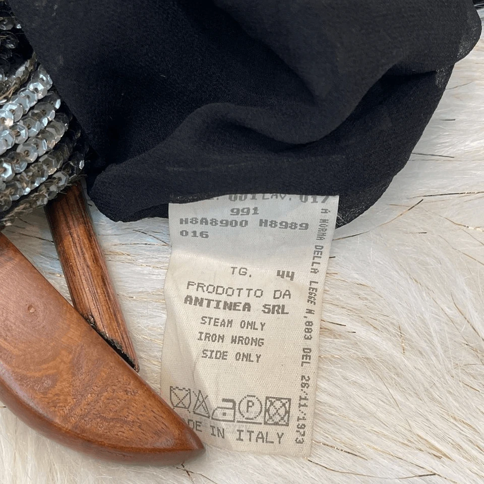 RARO VESTIDO DE MUJER EMPORIO ARMANI VINTAGE DE LENTEJUELAS DE DISEÑADOR HECHO EN ITALIA 44 (8 EE. UU.) Foto 2 de 4