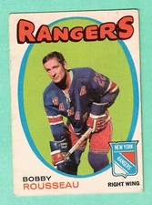 (1) BOBBY ROUSSEAU 1971-72 O-PEE-CHEE # 218 RANGERS VG  CARD (I0706)