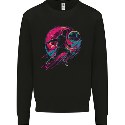 A Retrowave Fußballspieler Fußball Kinder Sweatshirt Pullover