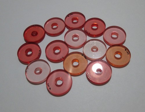 .626'' /15.9mm Old Style Walther Slimline Pink/Peach colored front sight inserts - Afbeelding 1 van 2