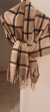 Etole large écharpe camel et rose nude plaid  100% cachemire, laine top qualité