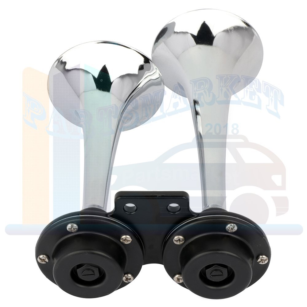 150DB Universal Dual Trumpet Air Horn Compressor Kit For Train Car Truck Boat