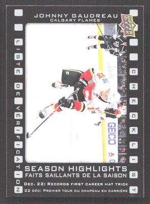 E668 - 2015-16 Upper Deck - Tim Hortons Collector's - Johnny Gaudreau #SH-1