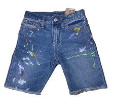 Polo Ralph Lauren Boys' Paint Splatter Sullivan Slim Denim Shorts Size 8 NWT