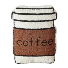Mainstays Coffee Cup Shaped Decorative Throw Pillow for Teens/Adults – 15" x 13"