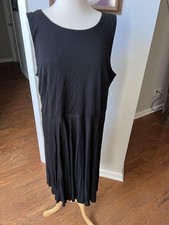 Loft Dress  Womens XXL  A-Line Cotton Black Dress Sleeveless