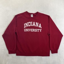 Vintage Indiana Hoosiers Sweatshirt Mens Large Red Crewneck NCAA Basketball
