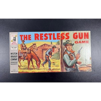 Milton Bradley ''The Restless Gun'' Western Themed Marble-Based Board Game