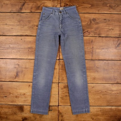 Vintage Lee Cord Cordhose Hose 26x31 Damen Straight Blau Baumwolle