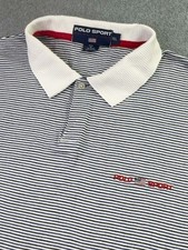 Vintage Polo Sport Ralph Lauren Mens XL Striped Polo Shirt USA Made Cotton Flag