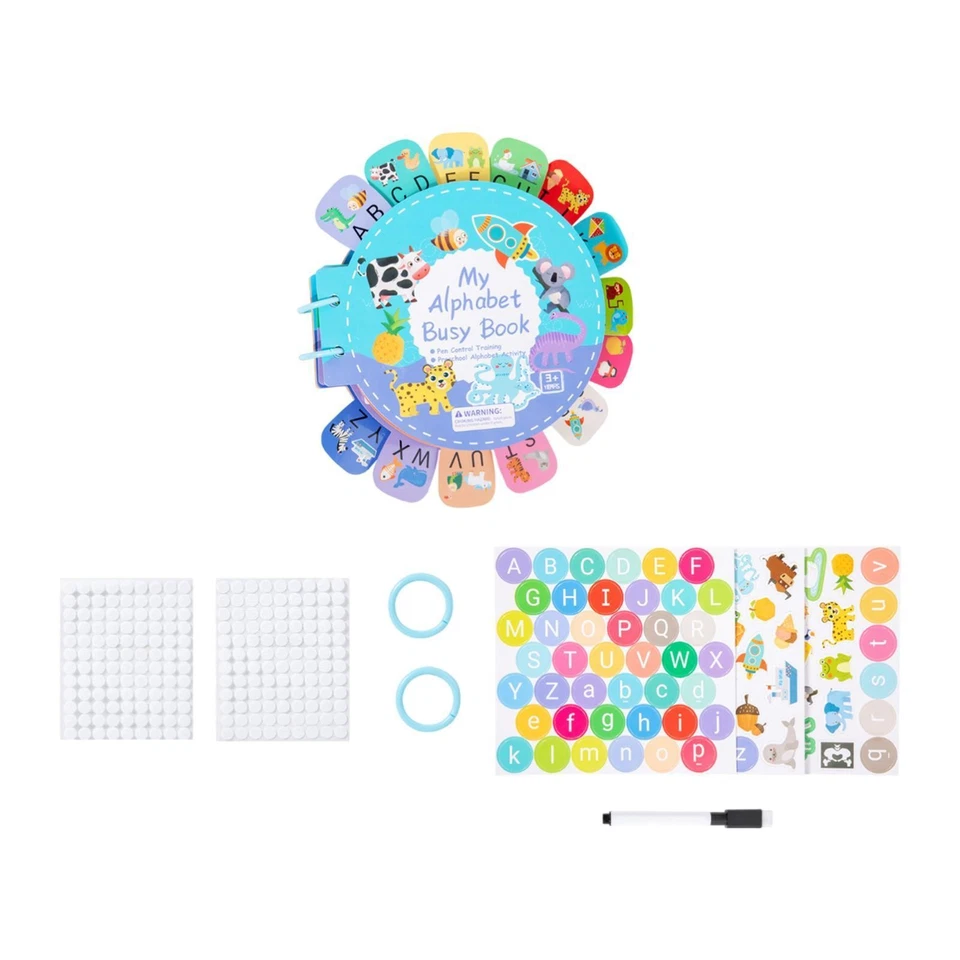 Alphabet Sticker Book Activity Book Preschool Learning Activity Fine Motor