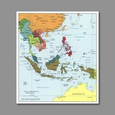SOUTHEAST ASIA 2003 - Map of South East Asian Countries Educational Poster Print