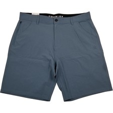 Hurley Men's Grey Size 36 Blue Water Repellant Stretch Trek Hybrid Short