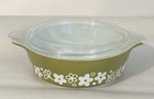 Vintage Pyrex 471 Spring Blossom 1 Pint Casserole Bowl W/ Clear Glass Lid ~ Exc