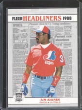 1988 Fleer - Headliners Tim Raines #6 - Montreal Expos