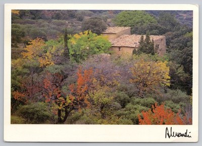 Mas Overlook in Provence France c1985 Postcard