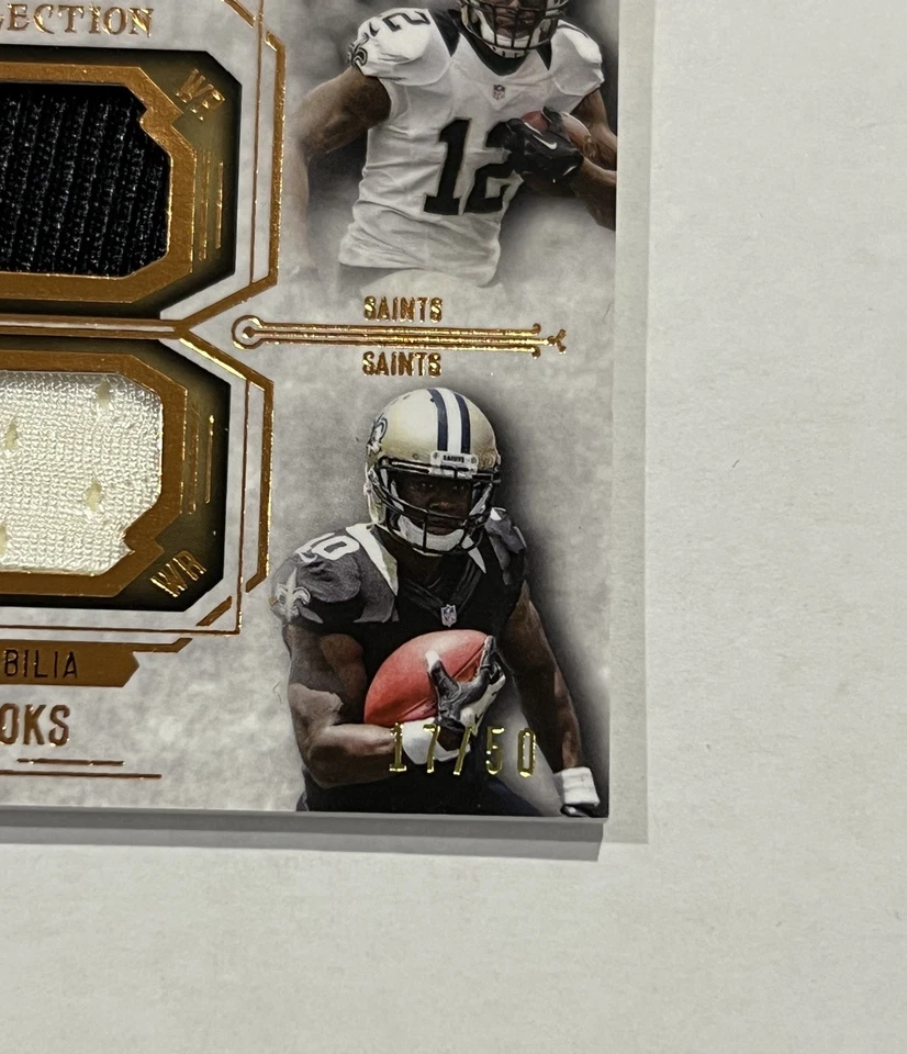 2014 Topps Museum Collection Quad Relics Drew Brees Graham Cooks Colston #’d /50 - Image 2 of 3