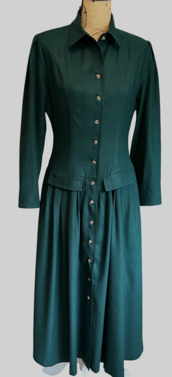 green emerald velvet dress Deep Sea Green Raw Silk Suit - Anam Akhlaq main image 0