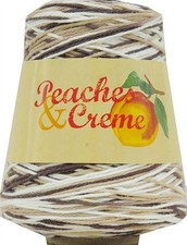 Peaches  Creme Cone 4 Medium Cotton Yarn, Chocolate Milk Ombre 14oz/400g