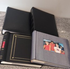 Lot of 4 Slip-in Photo Albums Black Gray Book Bound Spiral Bound New