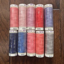 Lot Z- Mettler Quilting Thread 10 Spools-Cotton Silk Finish 164 Yards each VTG
