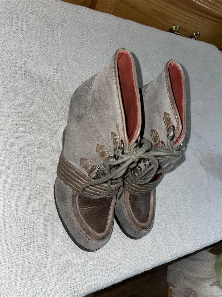 Botas al Tobillo Luxury Rebel para Mujer Talla 40 EE. UU. 9 M Cuero Gris Salir de Fiesta Foto 3 de 4