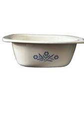 Corning Ware Cornflower Blue Dutch Oven P-34-B w/ Glass Lid Vintage USA Read