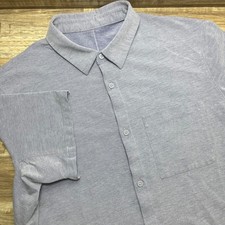 Lululemon Commission Short Sleeve Button Up Shirt Athleisure Men's Medium Blue