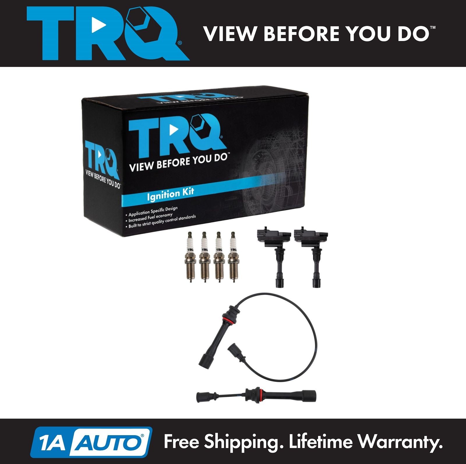 TRQ Ignition Coils Wires Spark Plugs Kit Fits 2001-2005 Mazda Miata